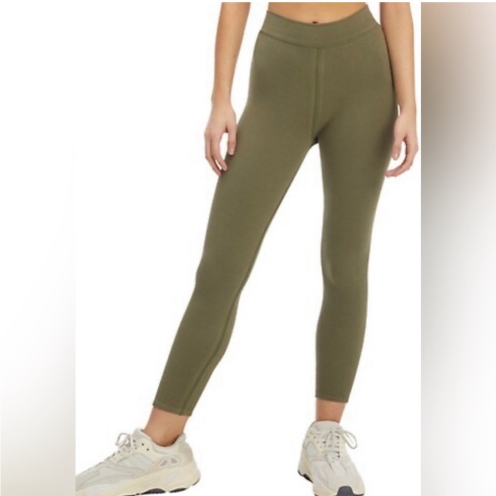 Good American Chunky Ribbed Leggings, Sea Turtle Green, sz 1/2 (US S/M)